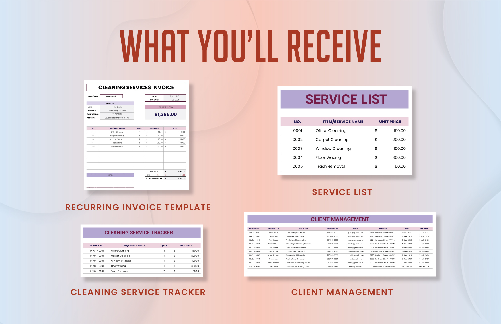 Cleaning Services Invoice Template