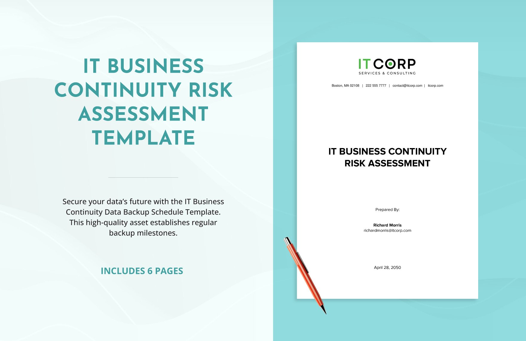 IT Business Continuity Risk Assessment Template
