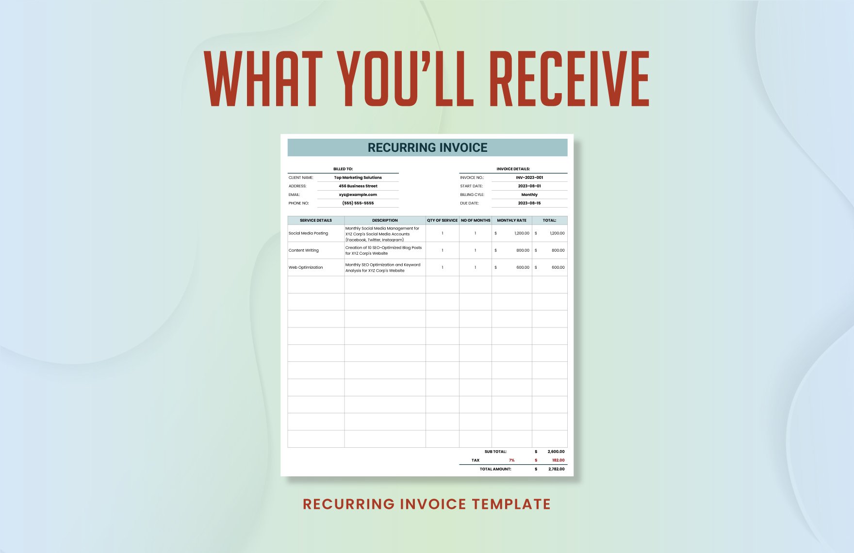 Recurring Invoice Template