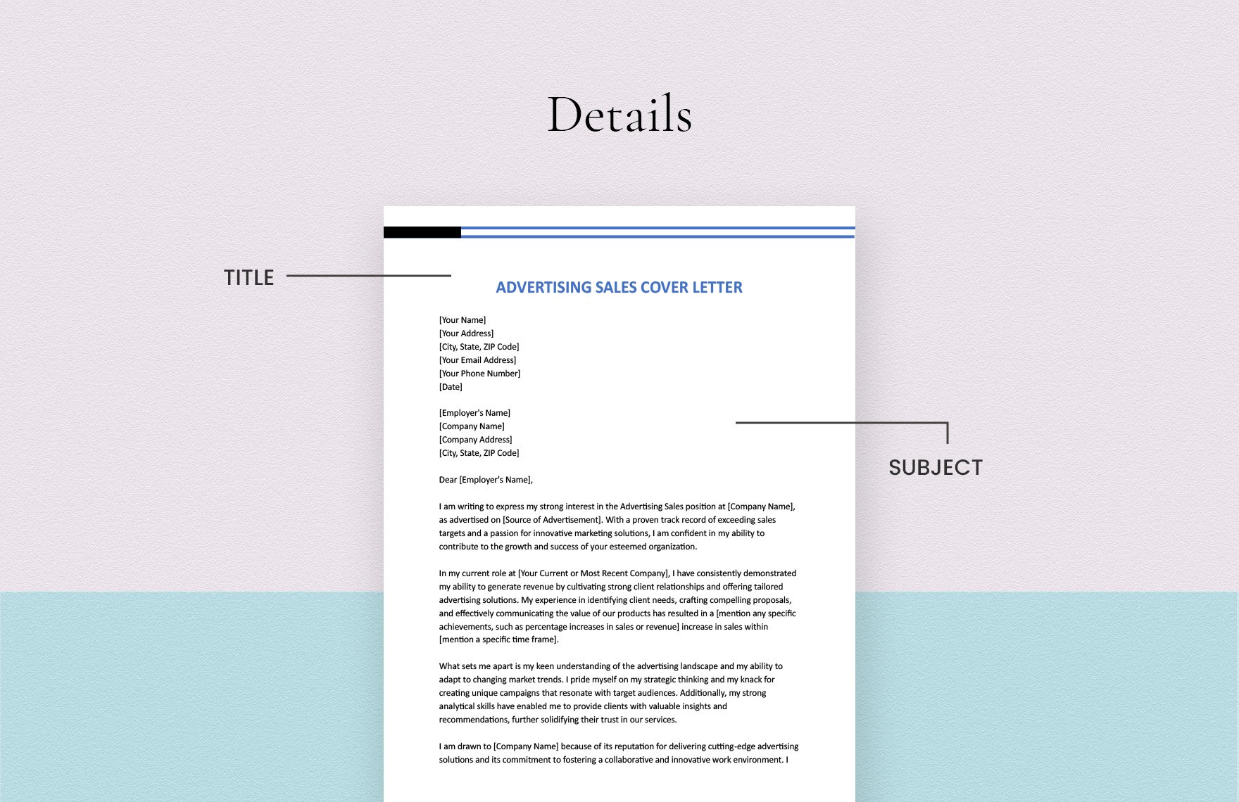 Advertising Sales Cover Letter