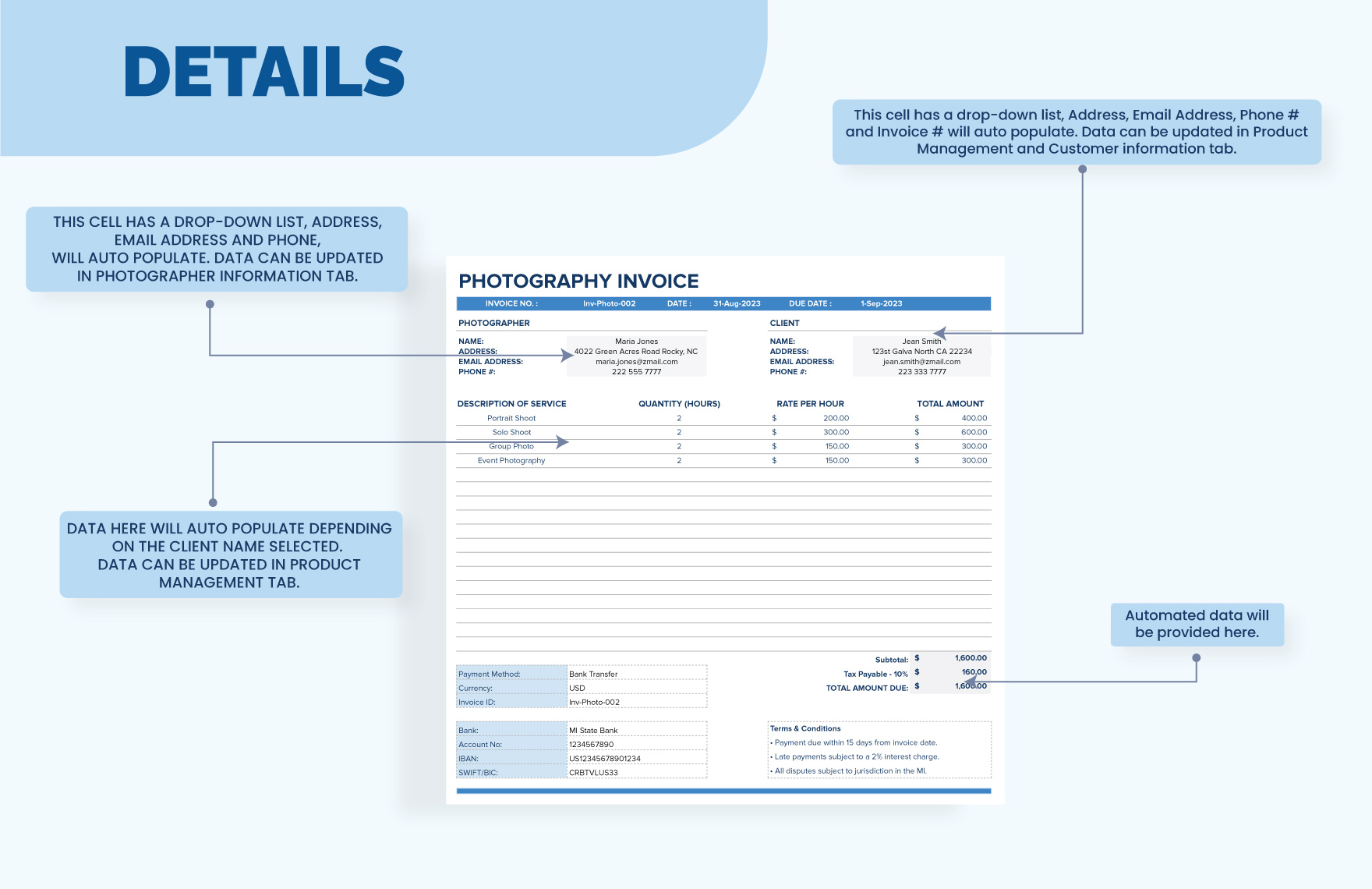 Photography Invoice Template