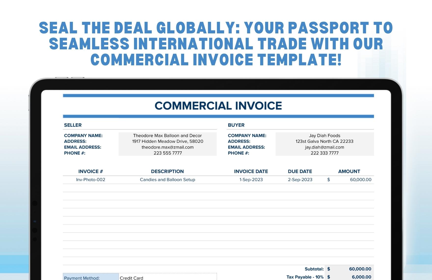 Commercial Invoice Template