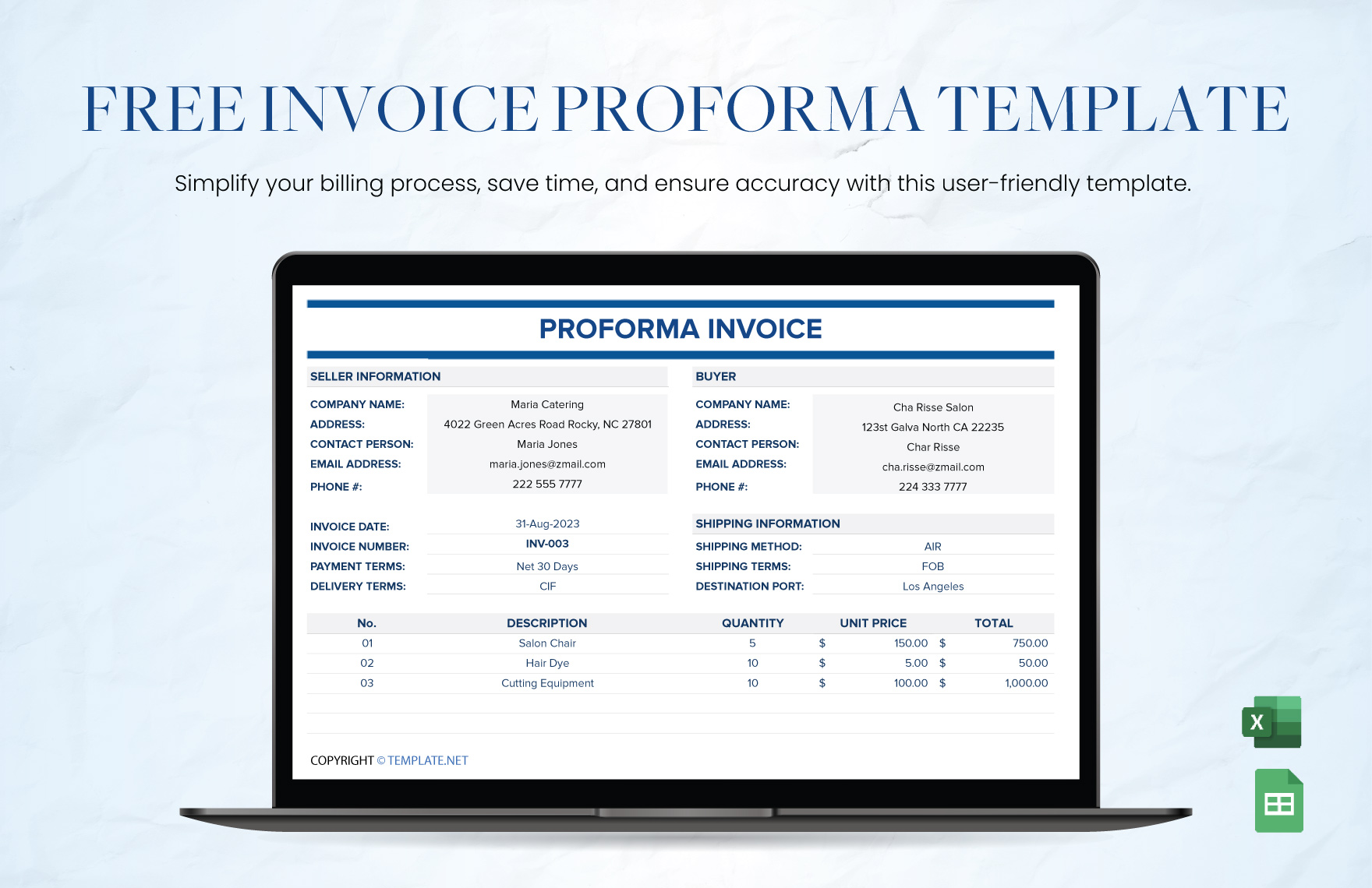 Proforma Invoice Template