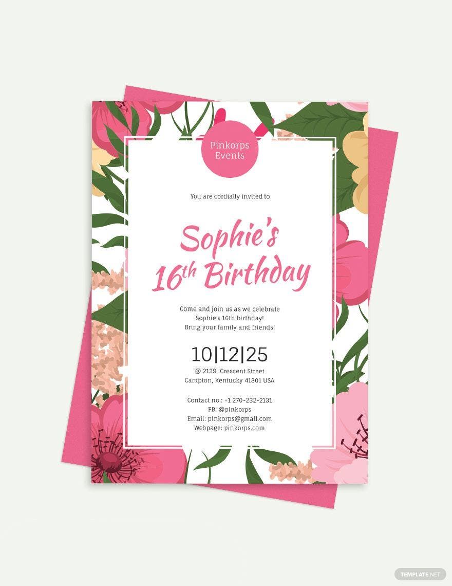 Girl Birthday Invitation Template