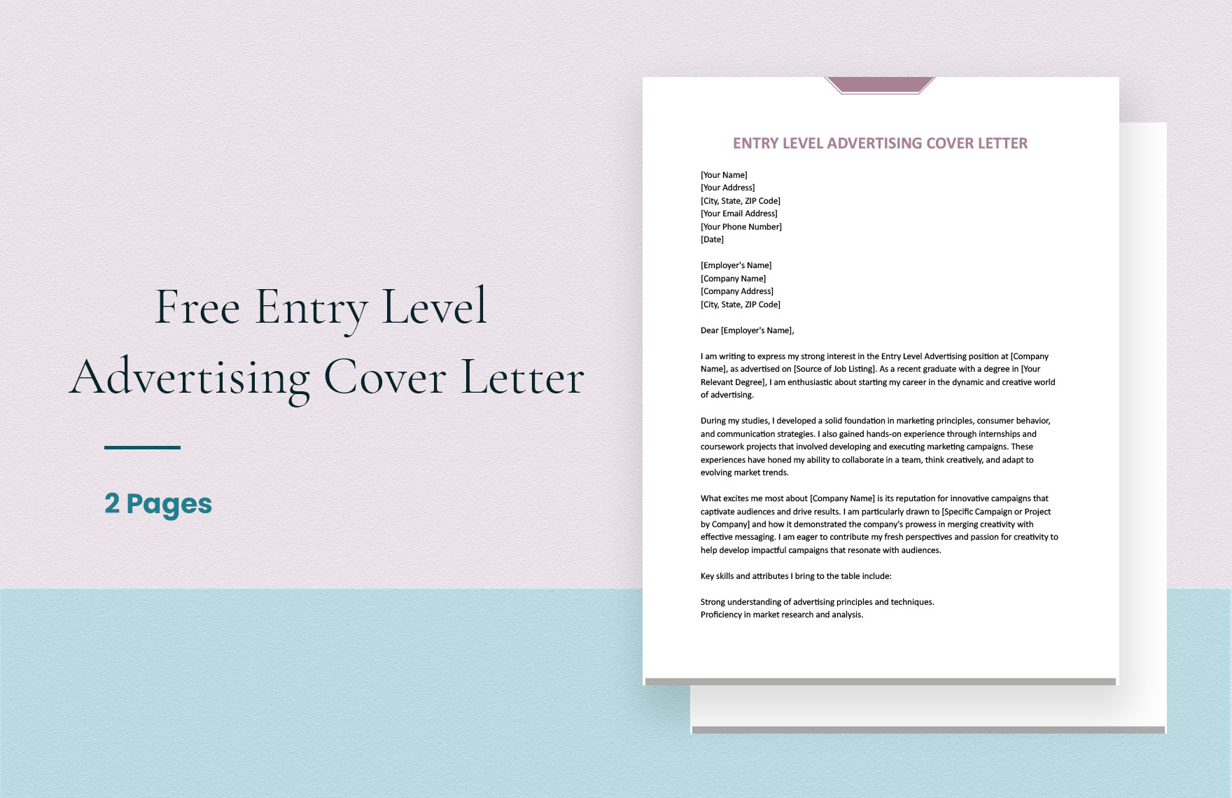 Entry Level Advertising Cover Letter