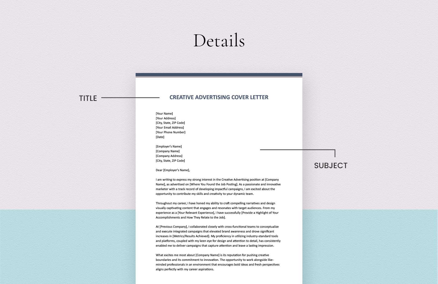 Creative Advertising Cover Letter