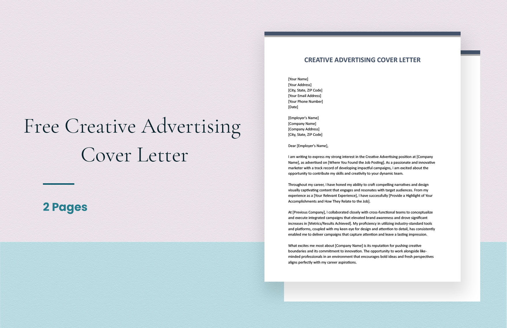 Creative Advertising Cover Letter