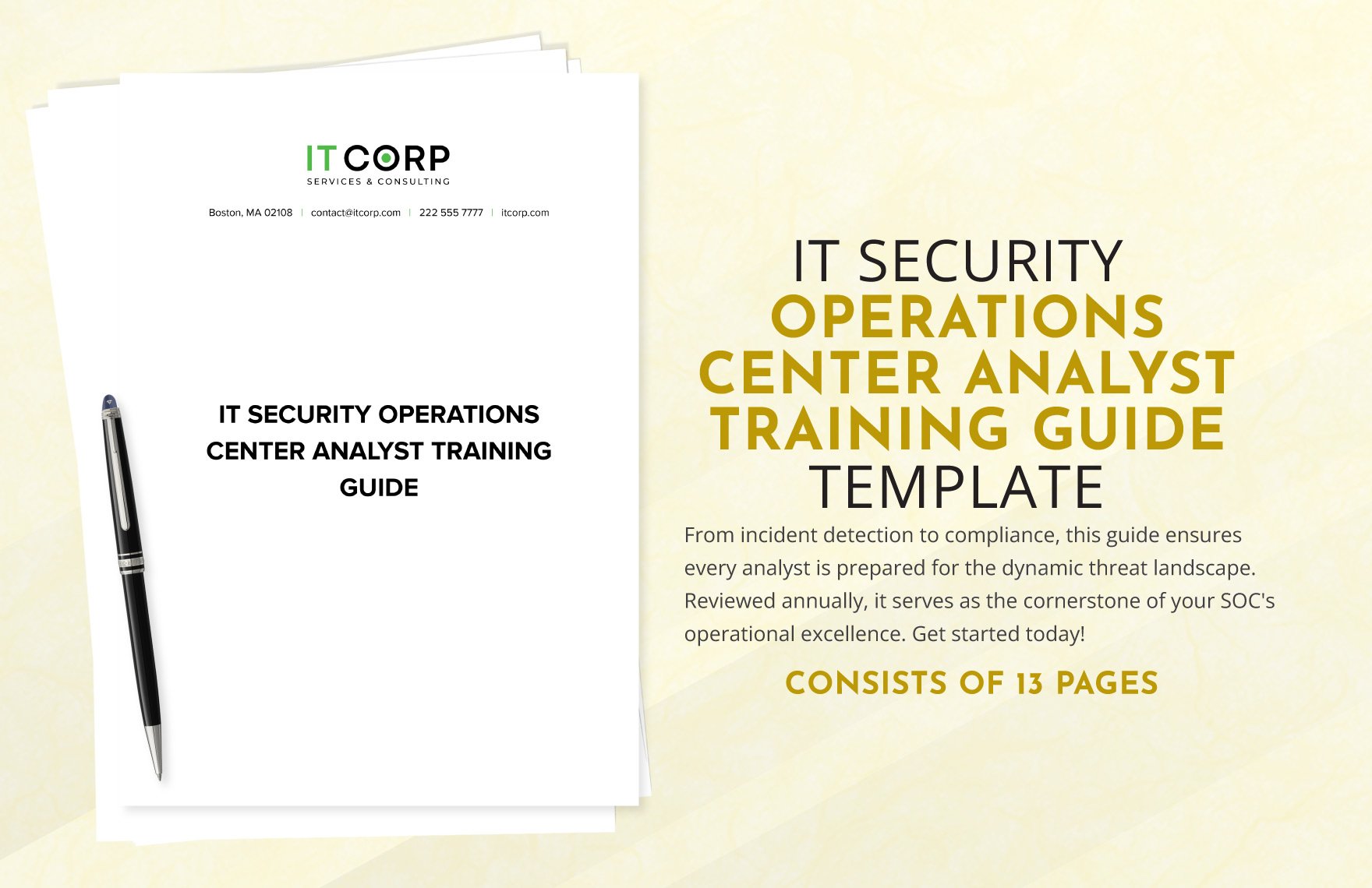 IT Security Operations Center Analyst Training Guide Template