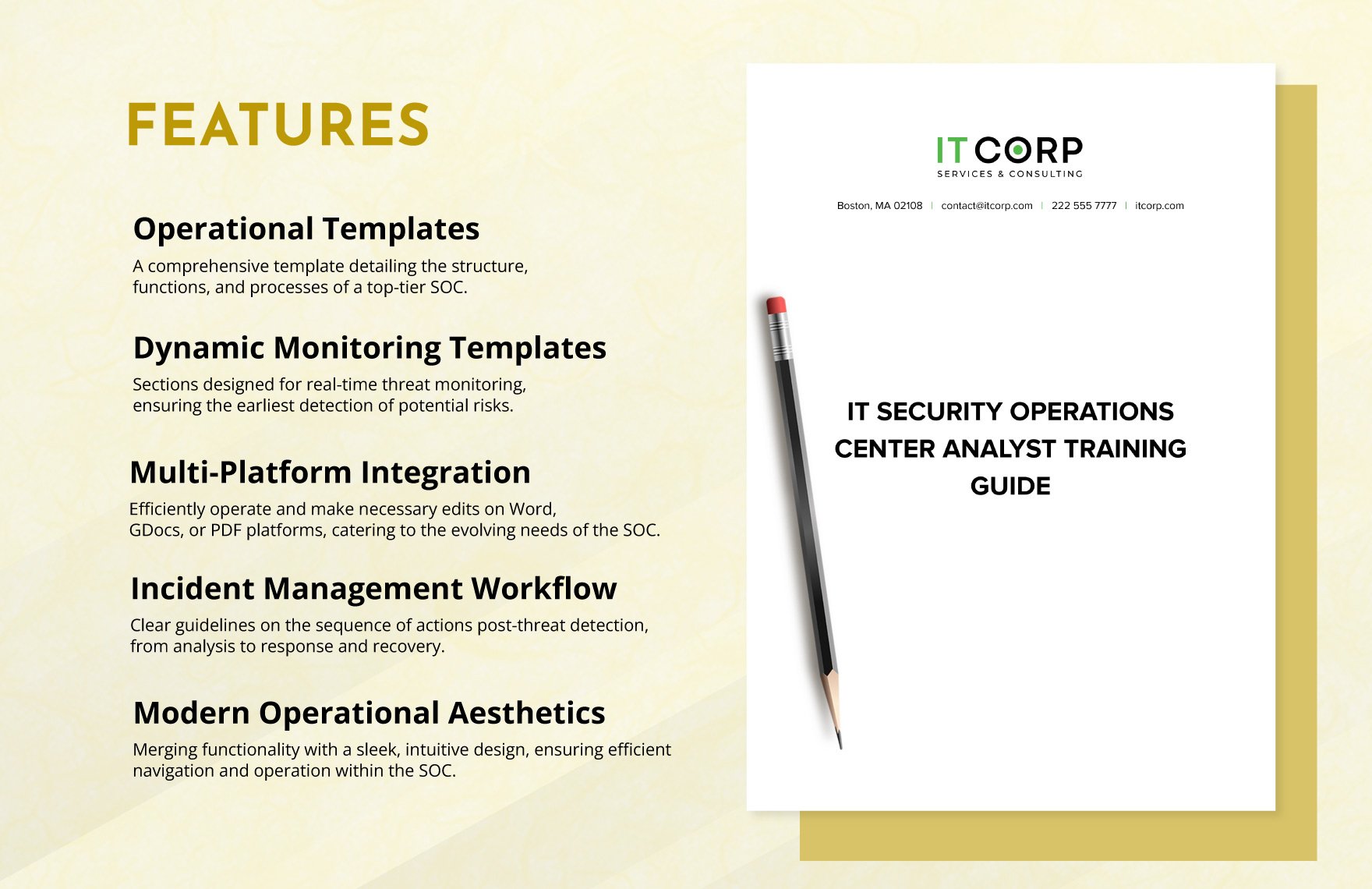 IT Security Operations Center Analyst Training Guide Template