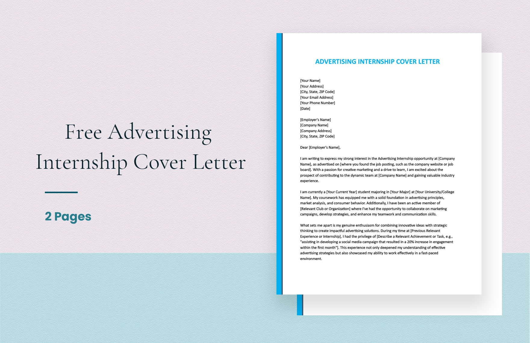 Advertising Internship Cover Letter