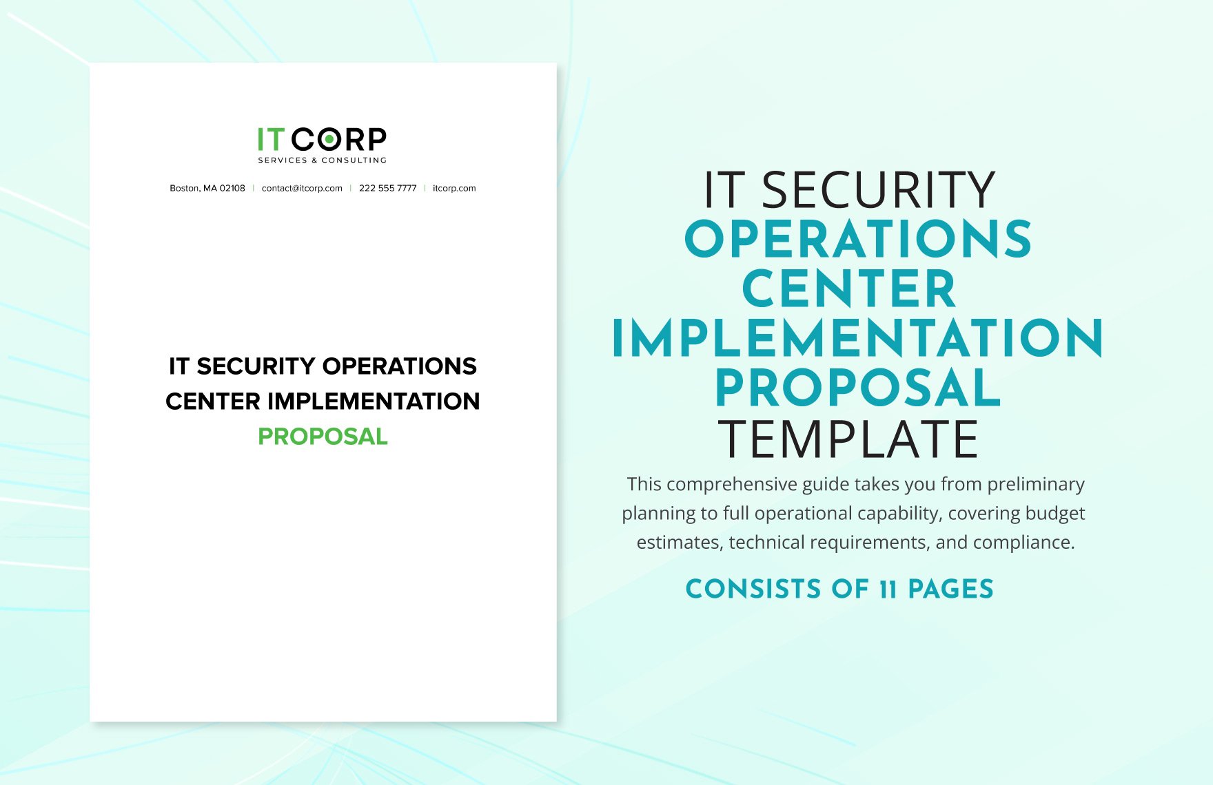 IT Security Operations Center Implementation Proposal Template
