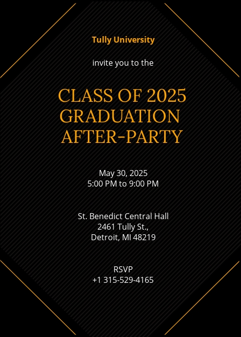 Graduation Party Invitation Template - Illustrator, Word, Outlook, Apple Pages, PSD, Publisher