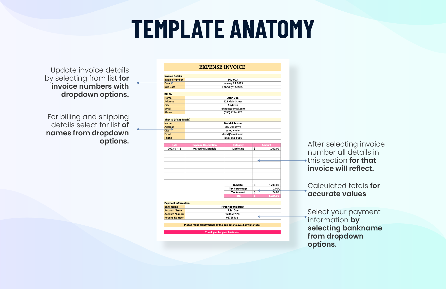 Expense Invoice Template
