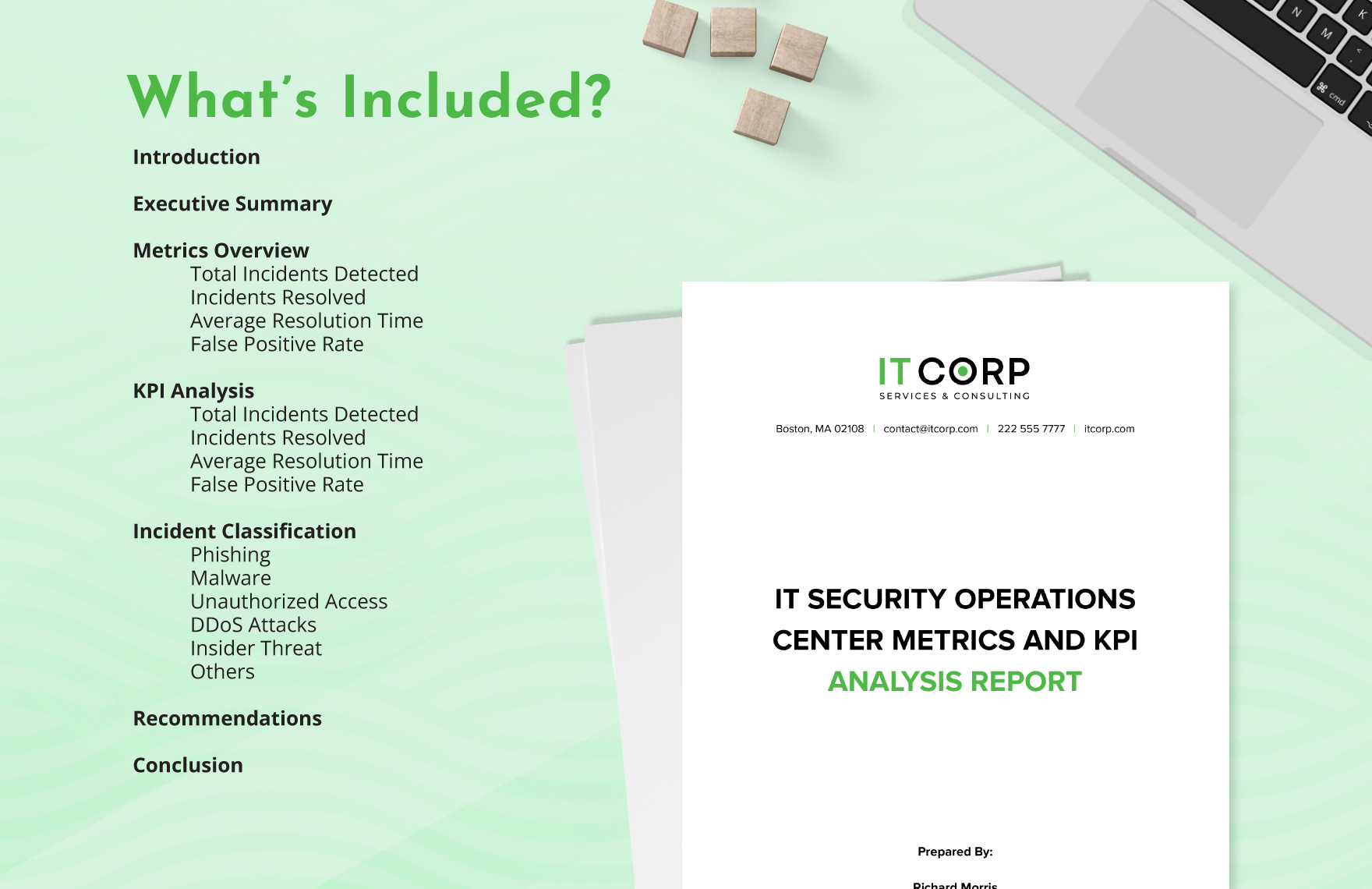 IT Security Operations Center Metrics and KPI Analysis Report Template