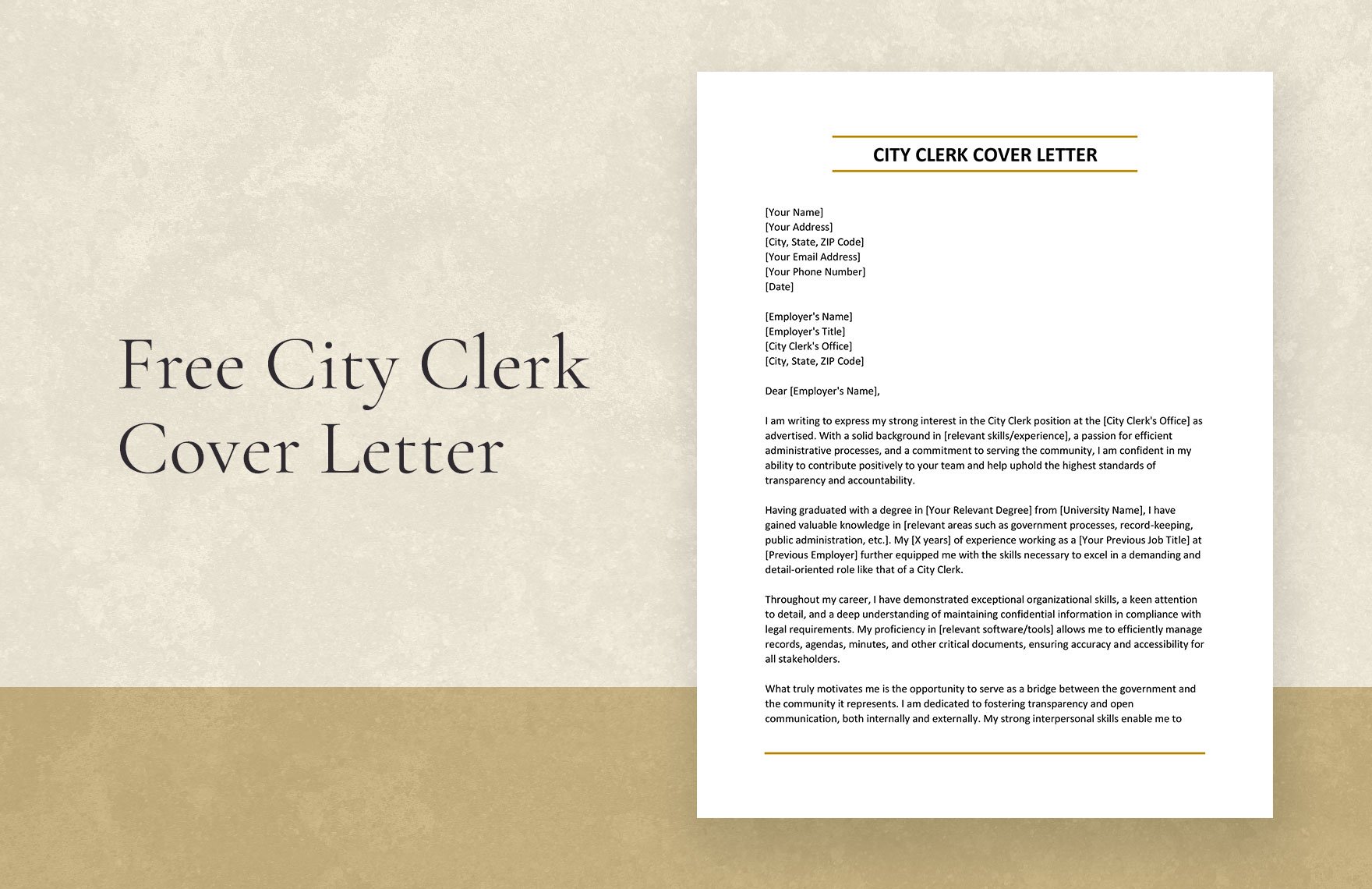 City Clerk Cover Letter