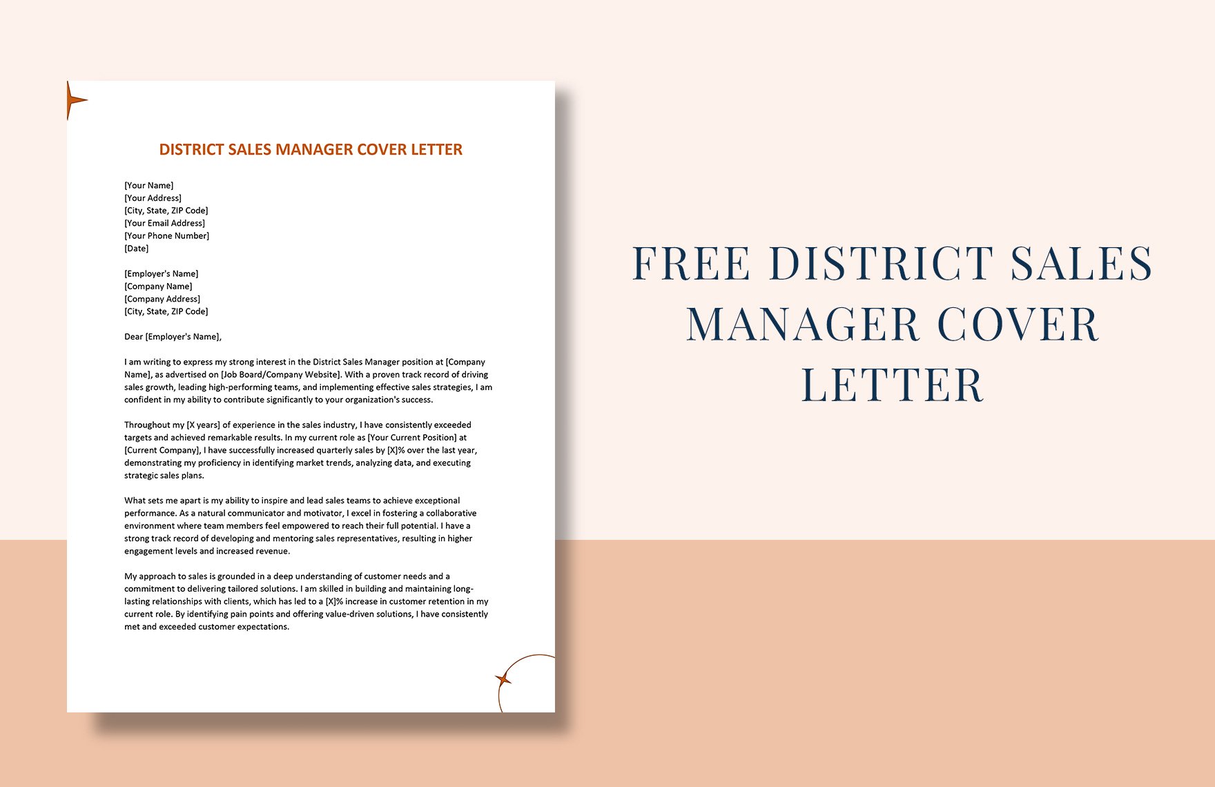District Sales Manager Cover Letter