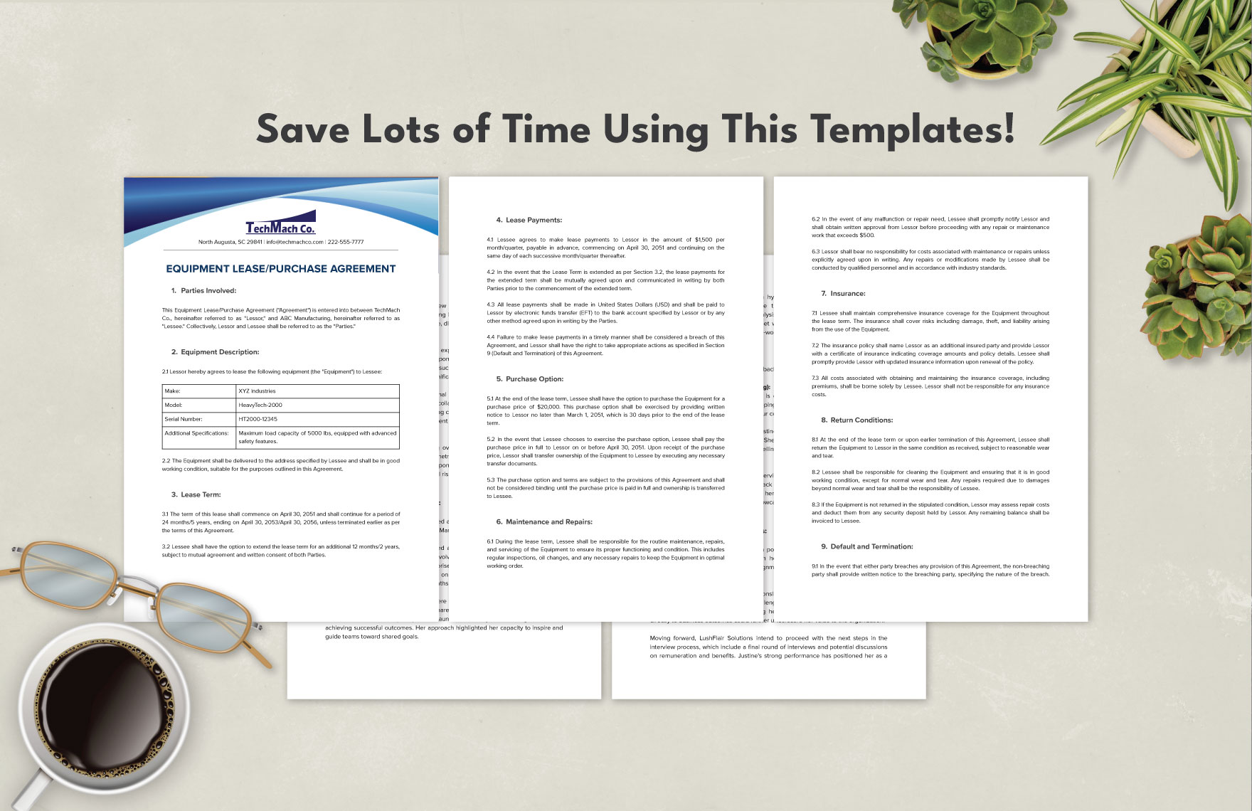 Equipment Lease/Purchase Agreement Template