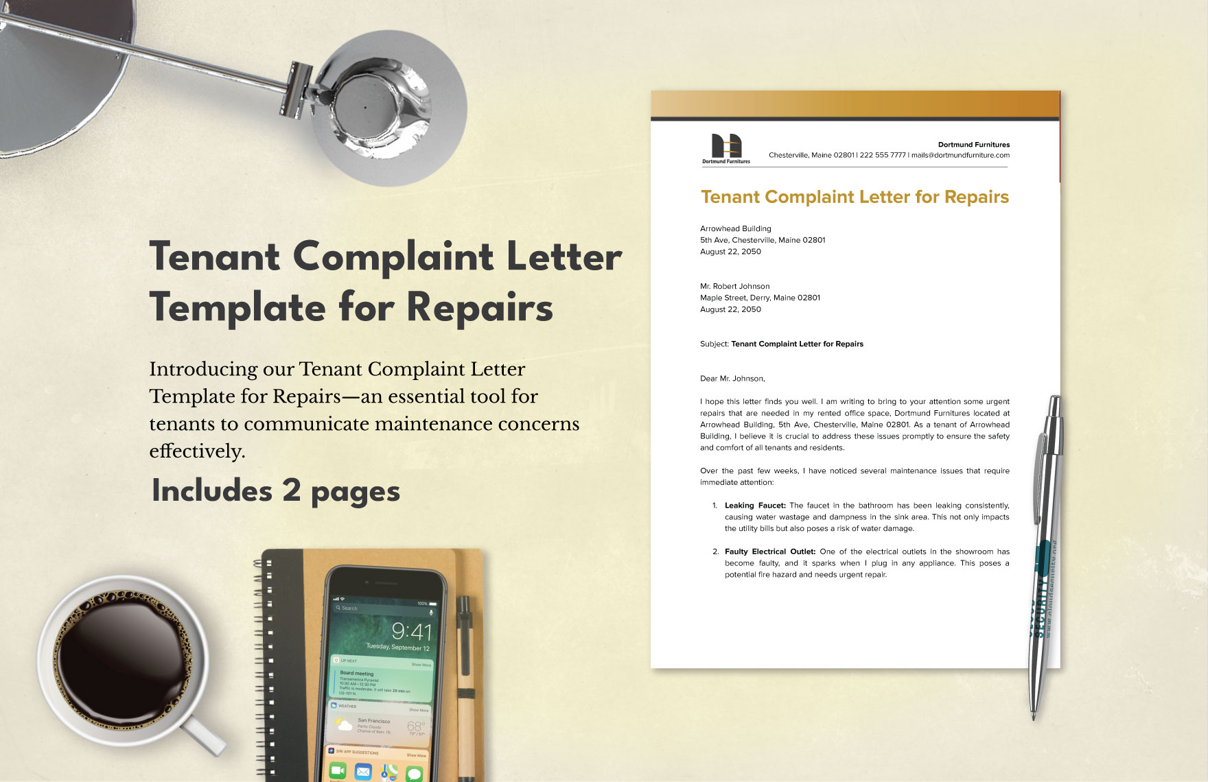 Tenant Complaint Letter Template for Repairs
