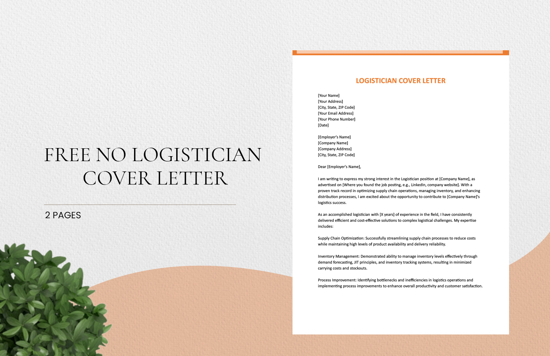 Logistician Cover Letter in Word, Google Docs