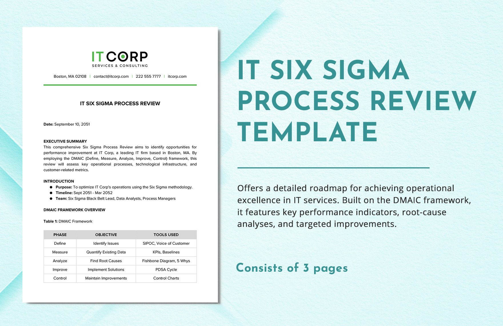 IT Six Sigma Process Review Template