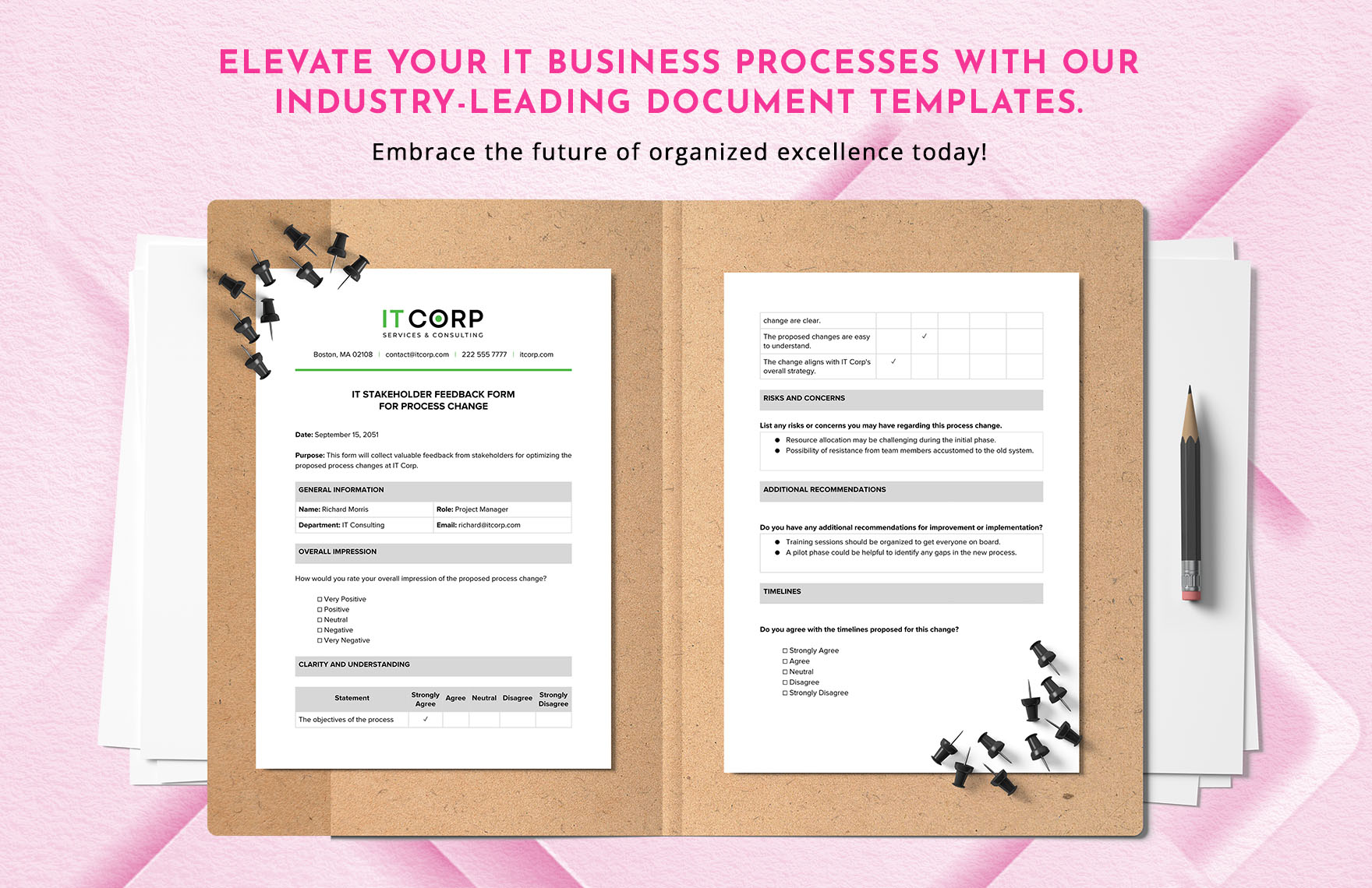 IT Stakeholder Feedback Form for Process Change Template