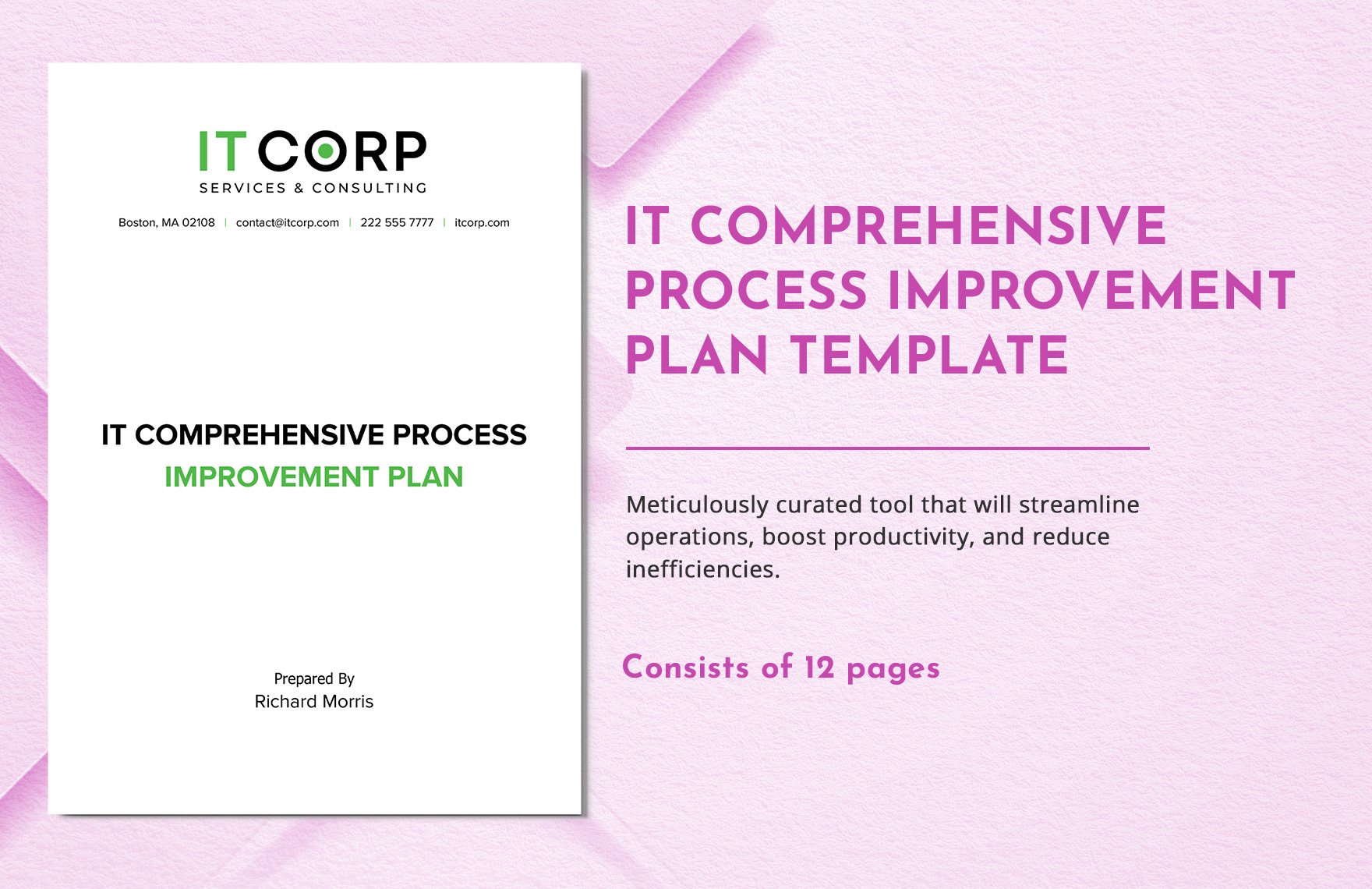 IT Comprehensive Process Improvement Plan Template