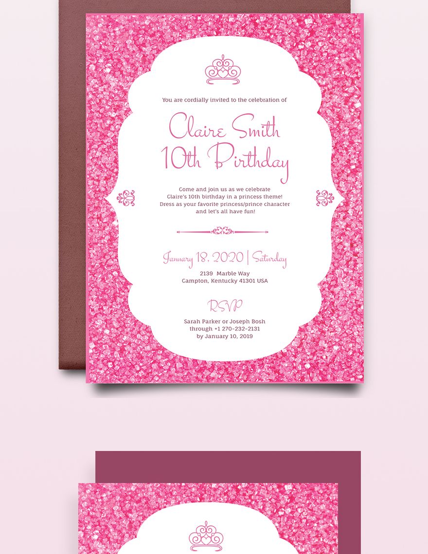 Princess party Invitation