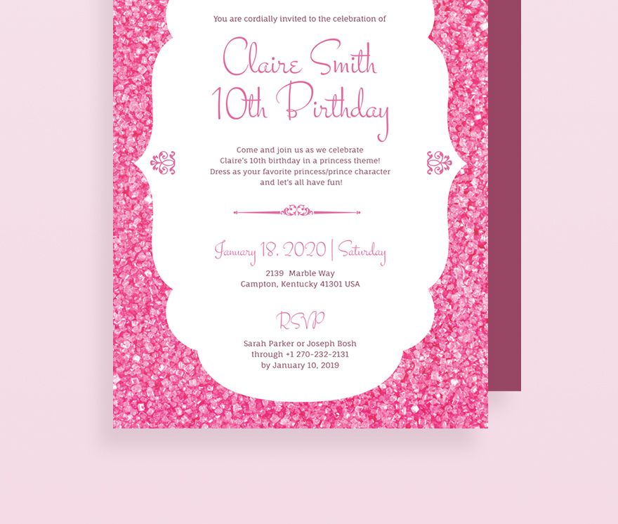 Princess party Invitation