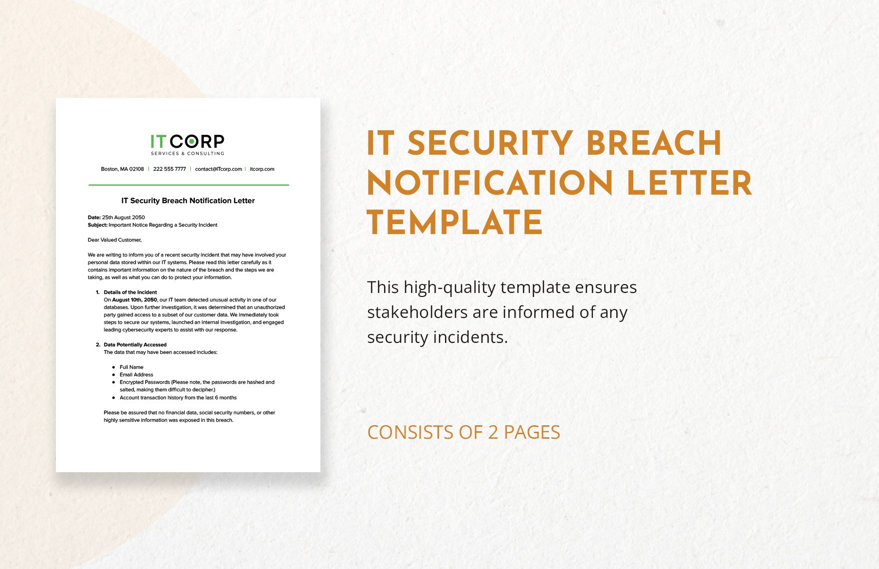 IT Security Breach Notification Letter Template