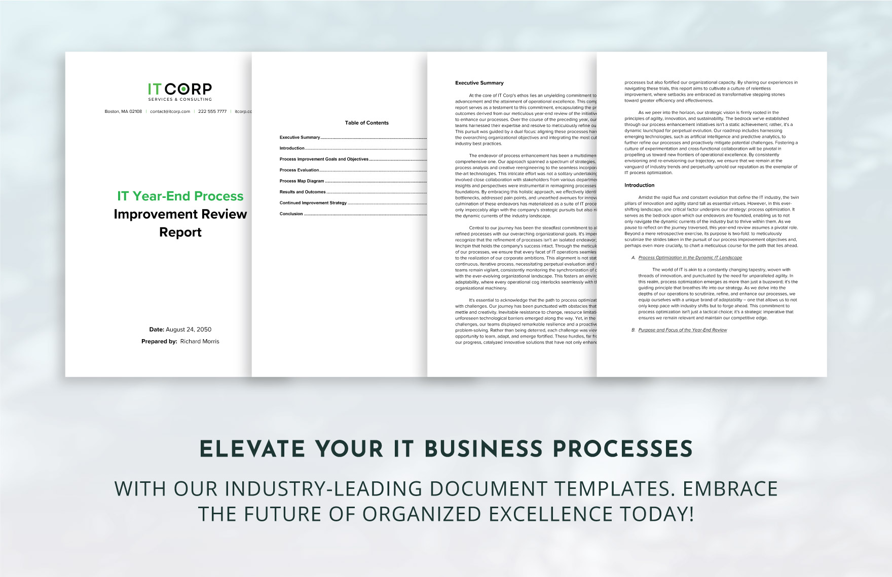 IT Year-end Process Improvement Review Report Template