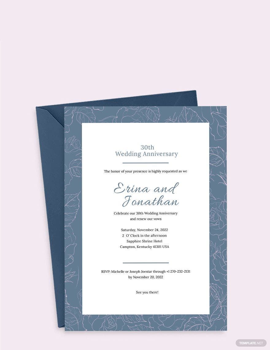 Wedding Anniversary Invitation Card Template