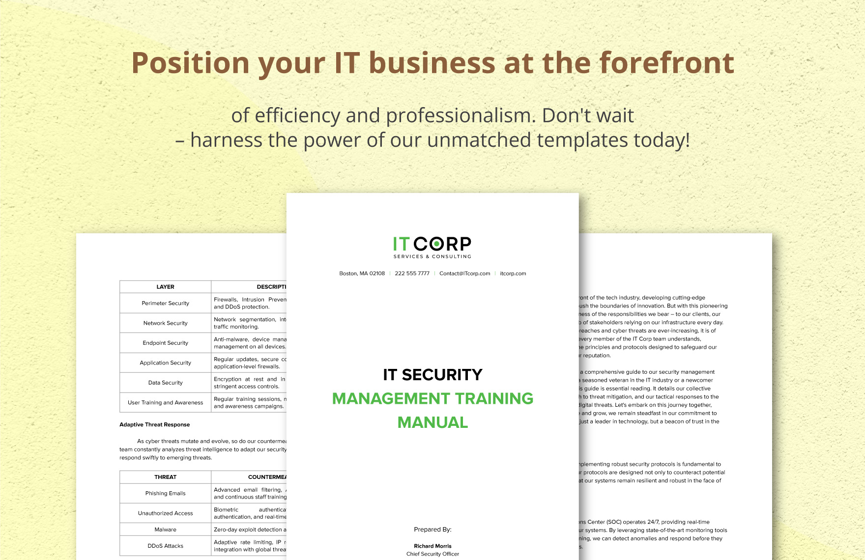 IT Security Management Training Manual Template