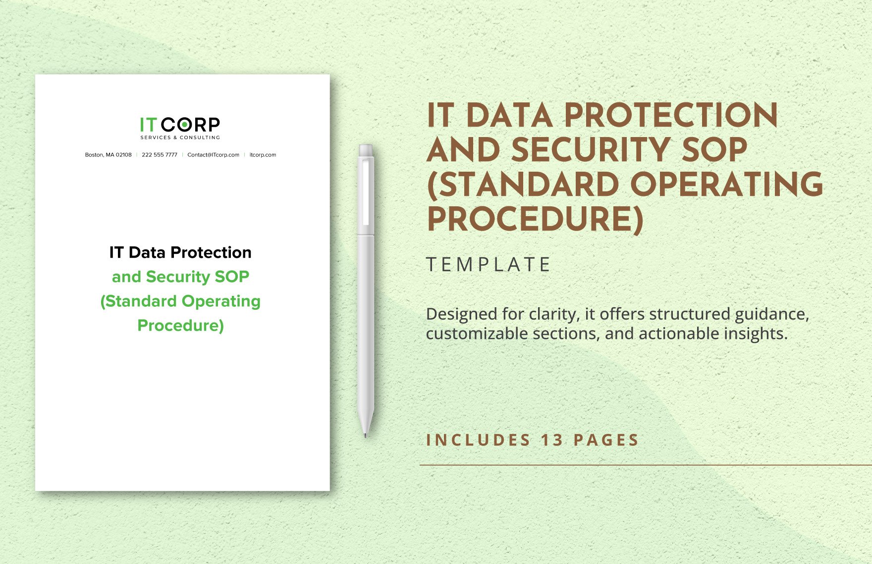 IT Data Protection and Security SOP (Standard Operating Procedure) Template