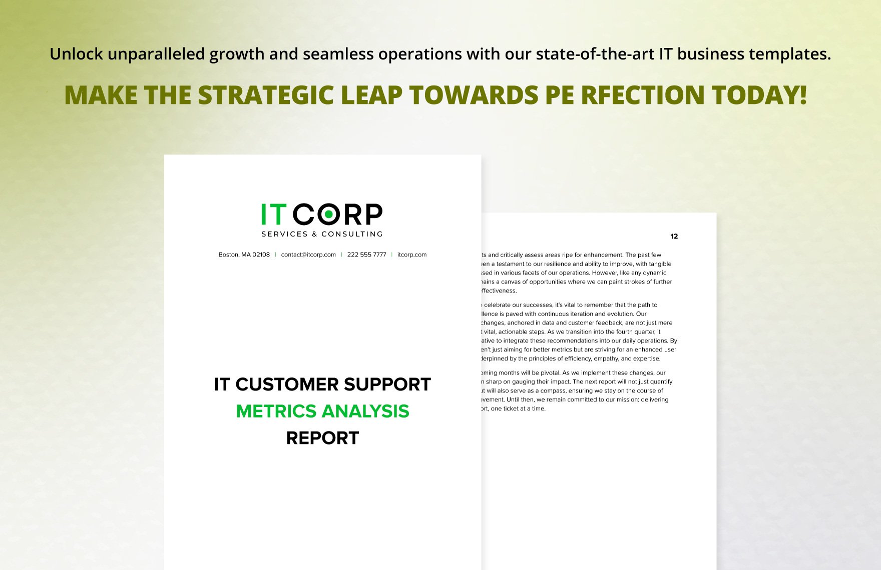 IT Customer Support Metrics Analysis Report 