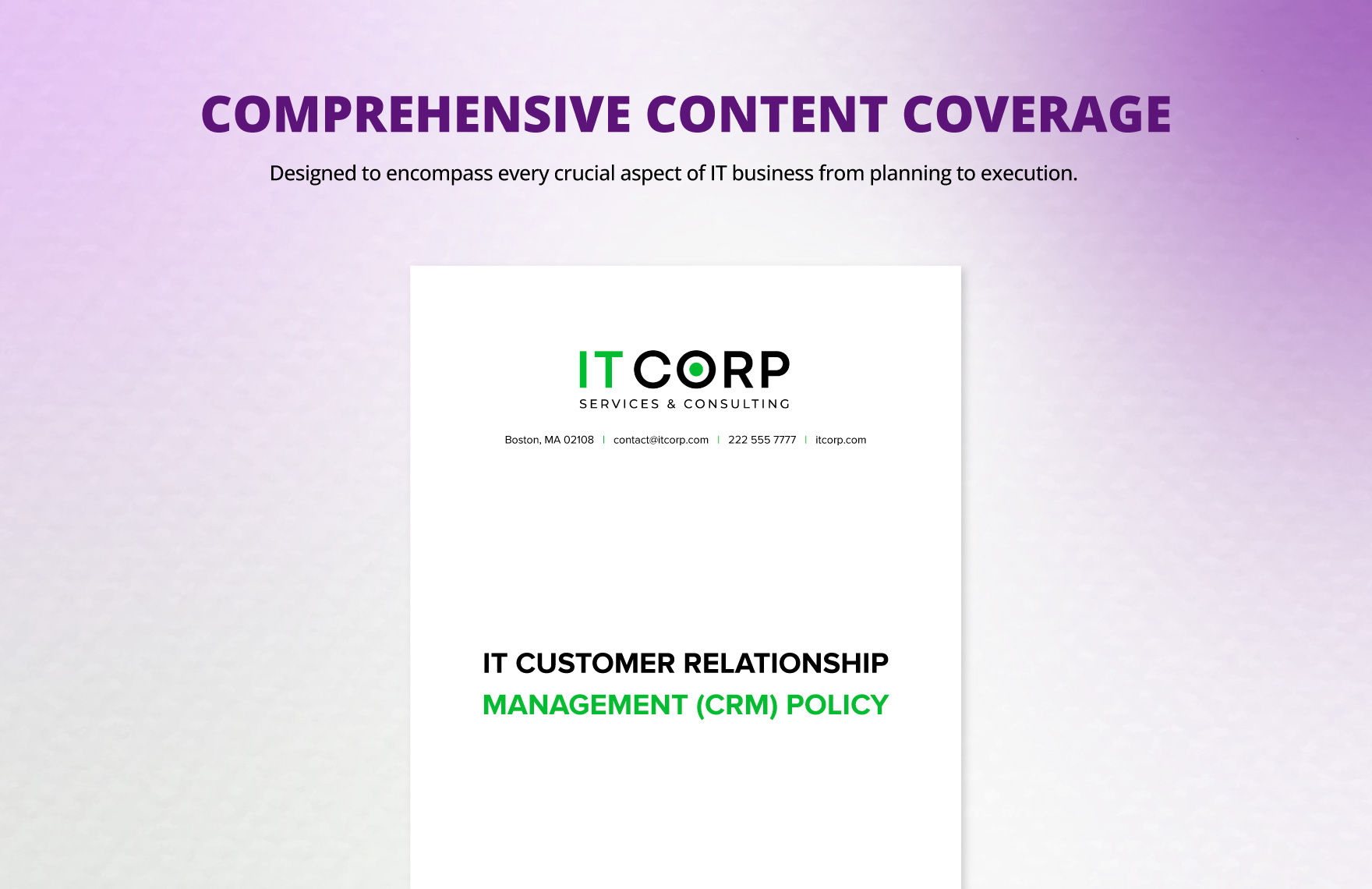 IT Customer Relationship Management (CRM) Policy Template