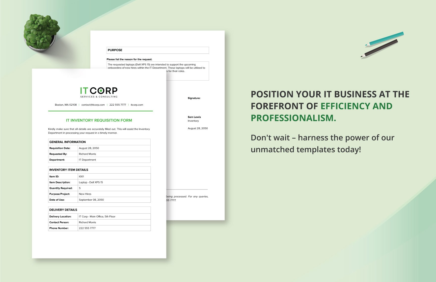 IT Inventory Requisition Form Template