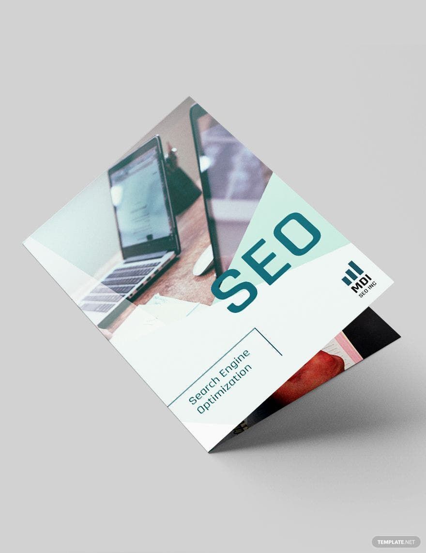 SEO Bi-Fold Brochure Template in Word, Google Docs, Illustrator, PSD, Apple Pages, Publisher, InDesign