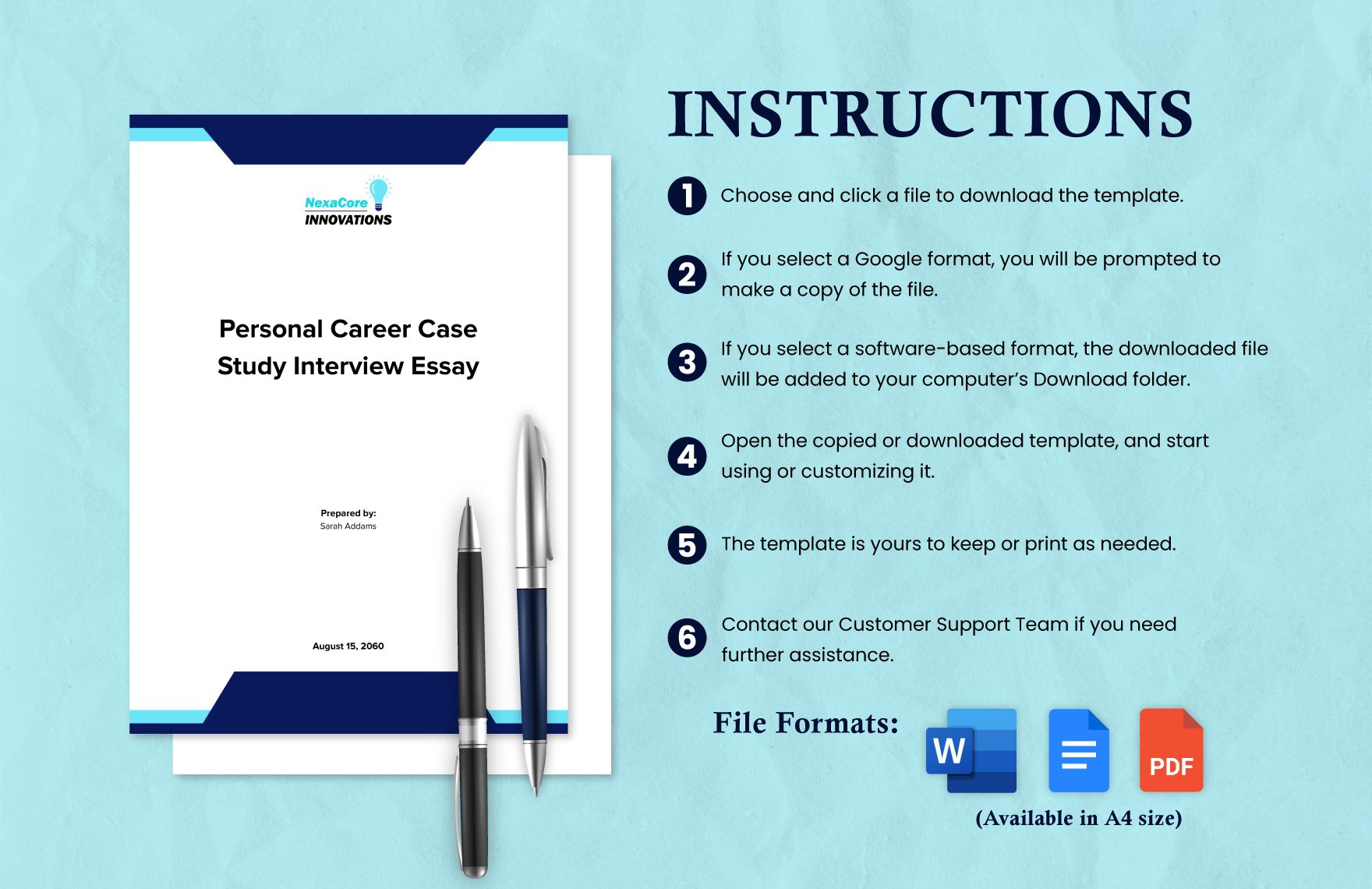 Personal Career Case Study Interview Essay Template