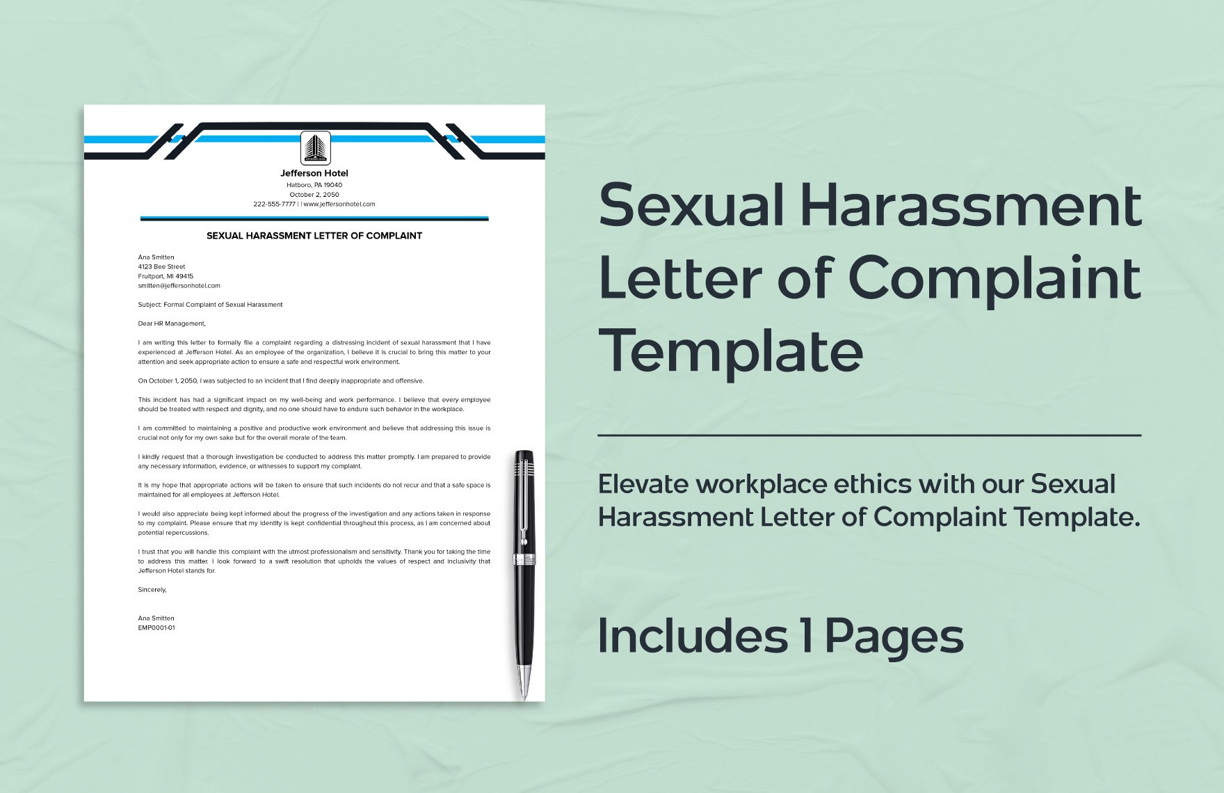 Sexual Harassment Letter of Complaint Template