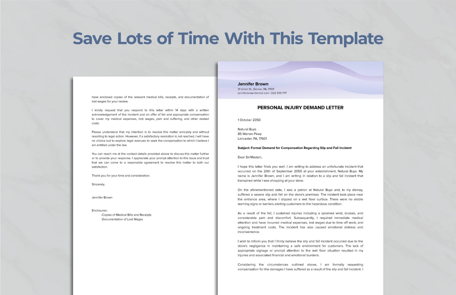 Sample Personal Injury Demand Letter Template