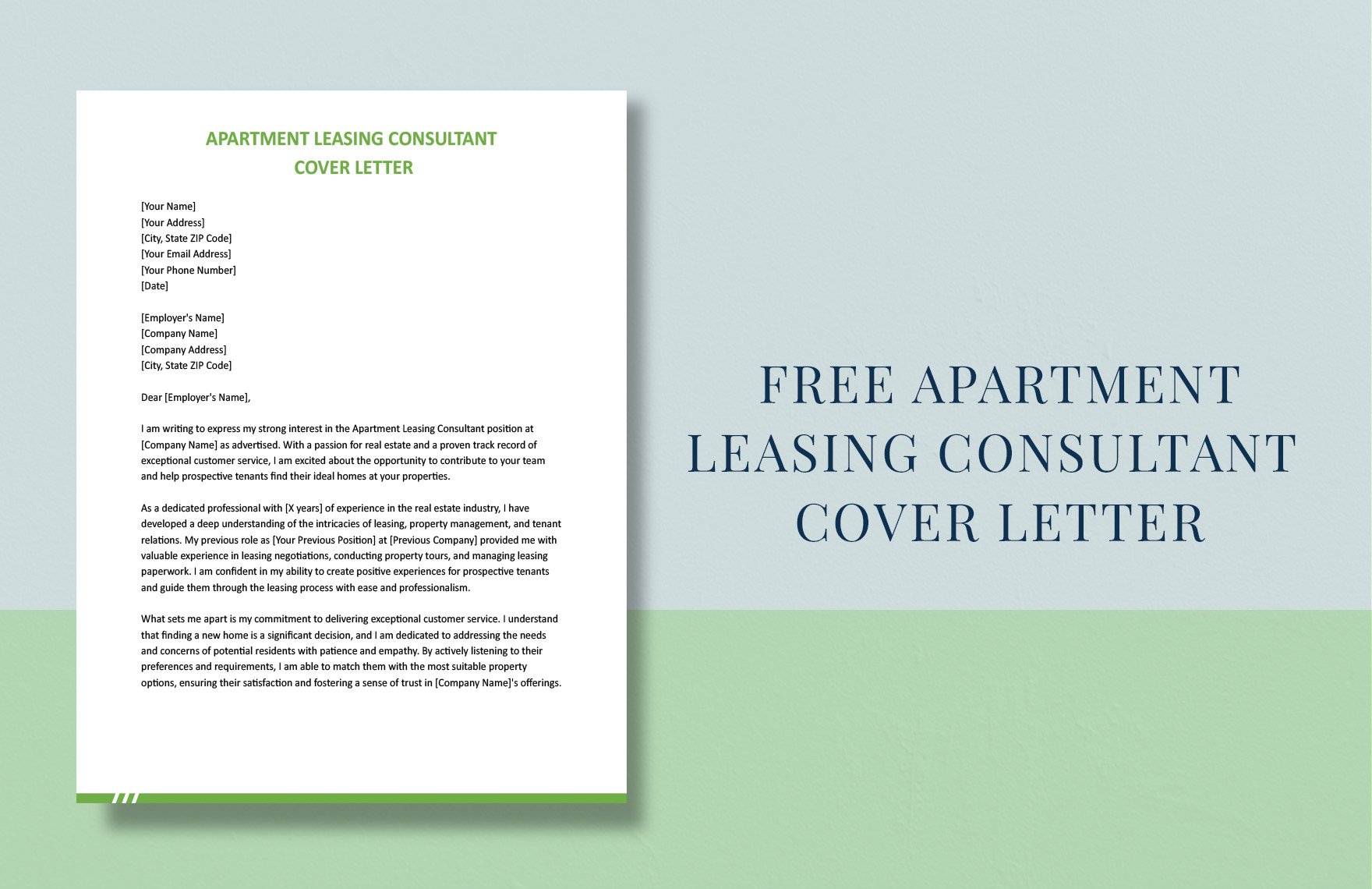 Apartment Leasing Consultant Cover Letter