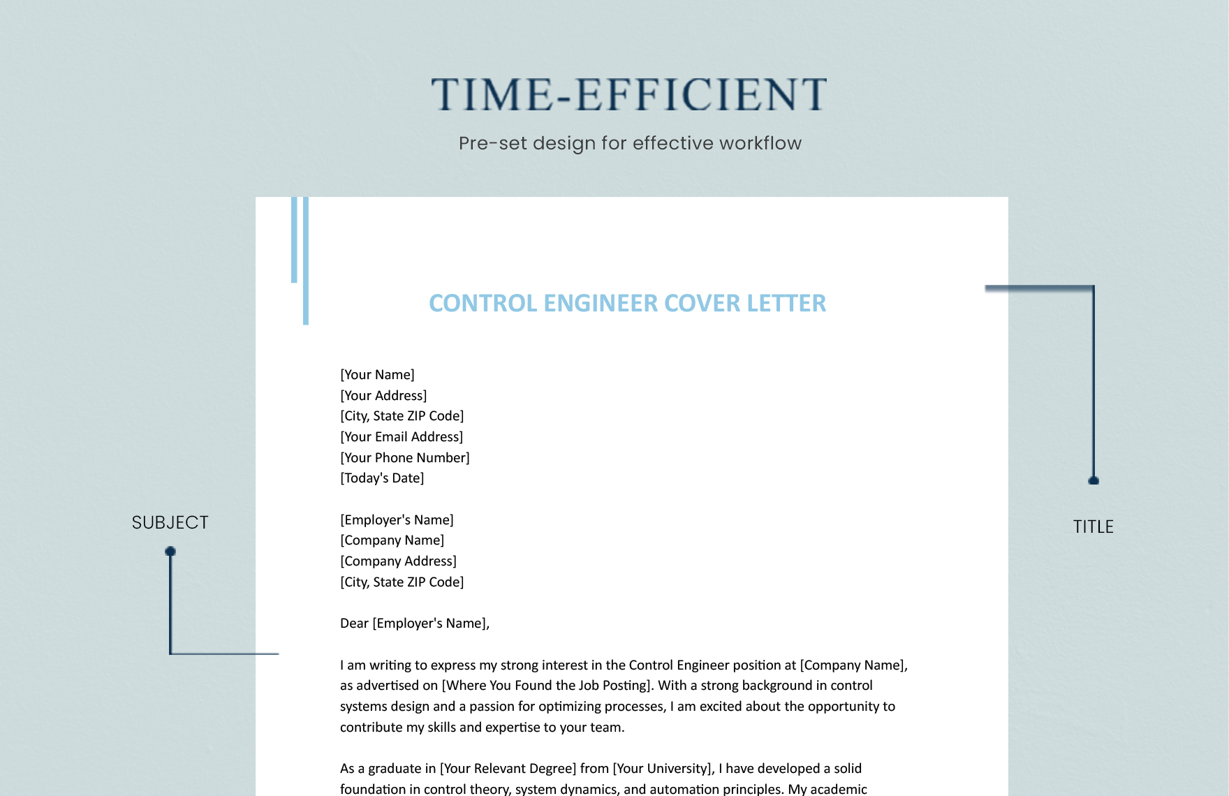 Control Engineer Cover Letter