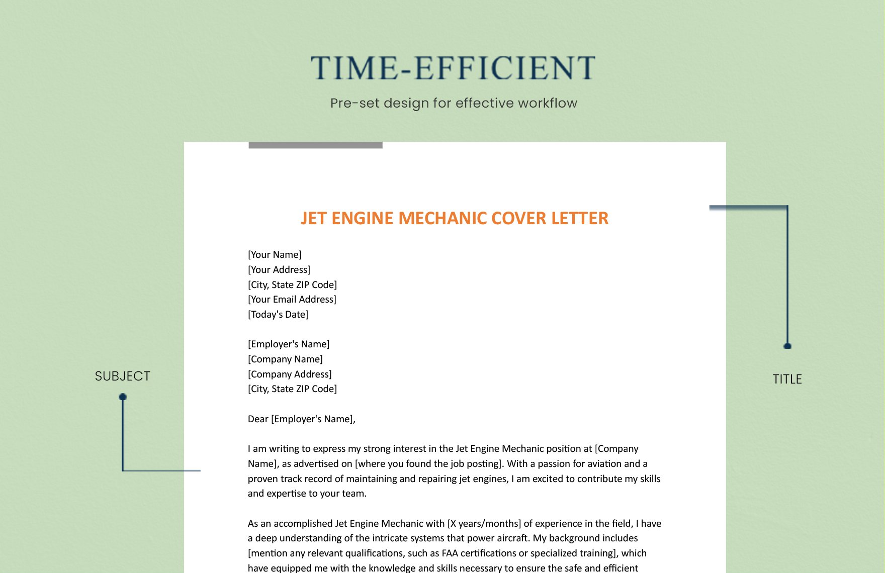 Jet Engine Mechanic Cover Letter