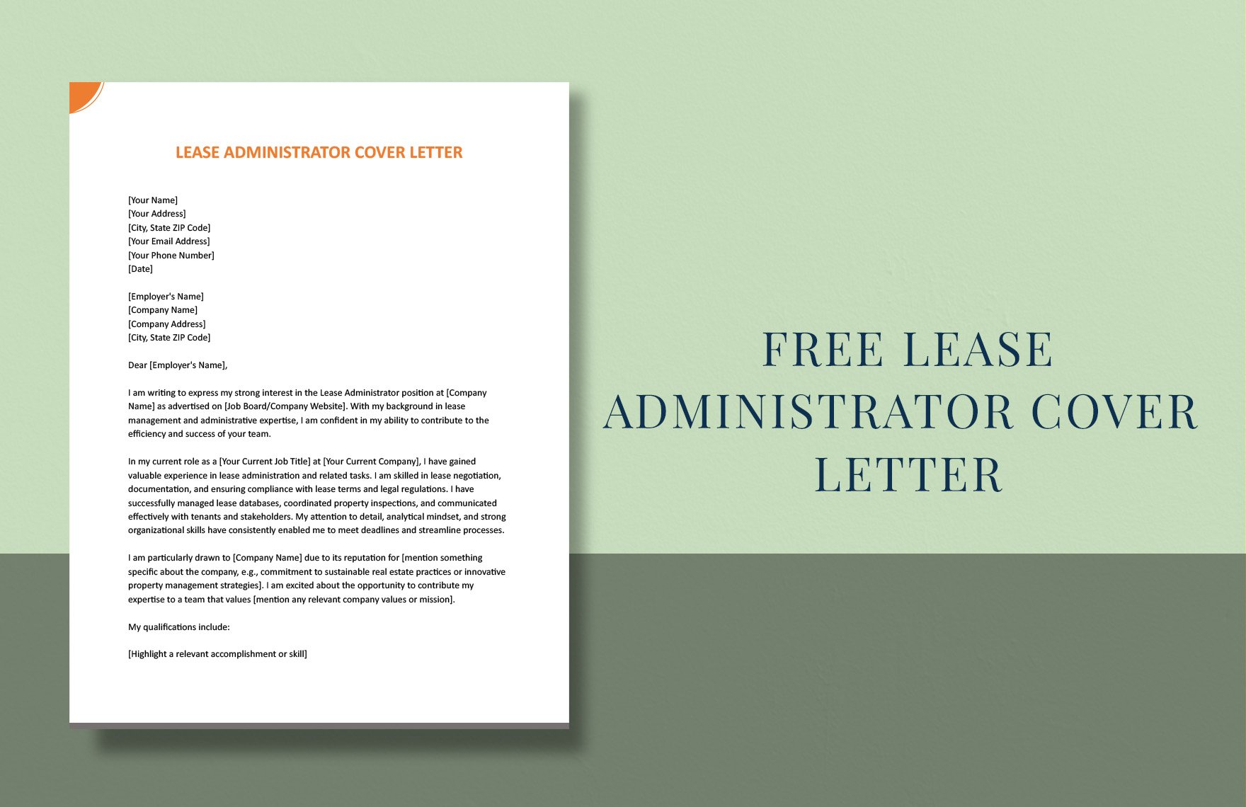 Lease Administrator Cover Letter in Word