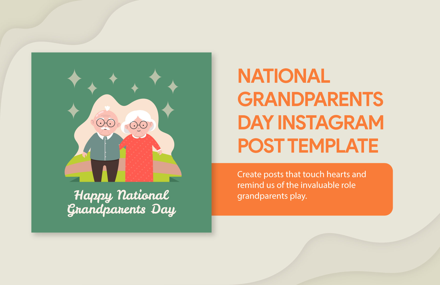 Free National Grandparents Day Instagram Post Template in Illustrator, PSD, PNG