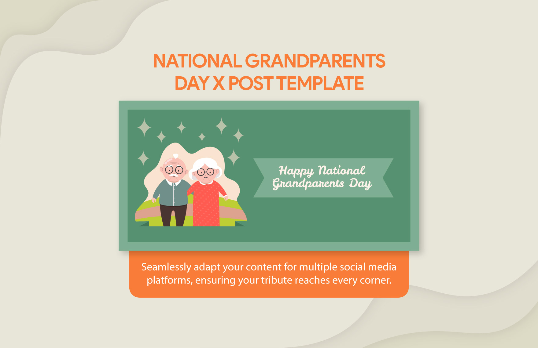 Free National Grandparents Day X Post Template in Illustrator, PSD, PNG
