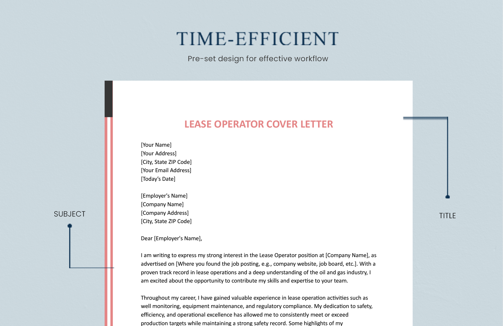Lease Operator Cover Letter