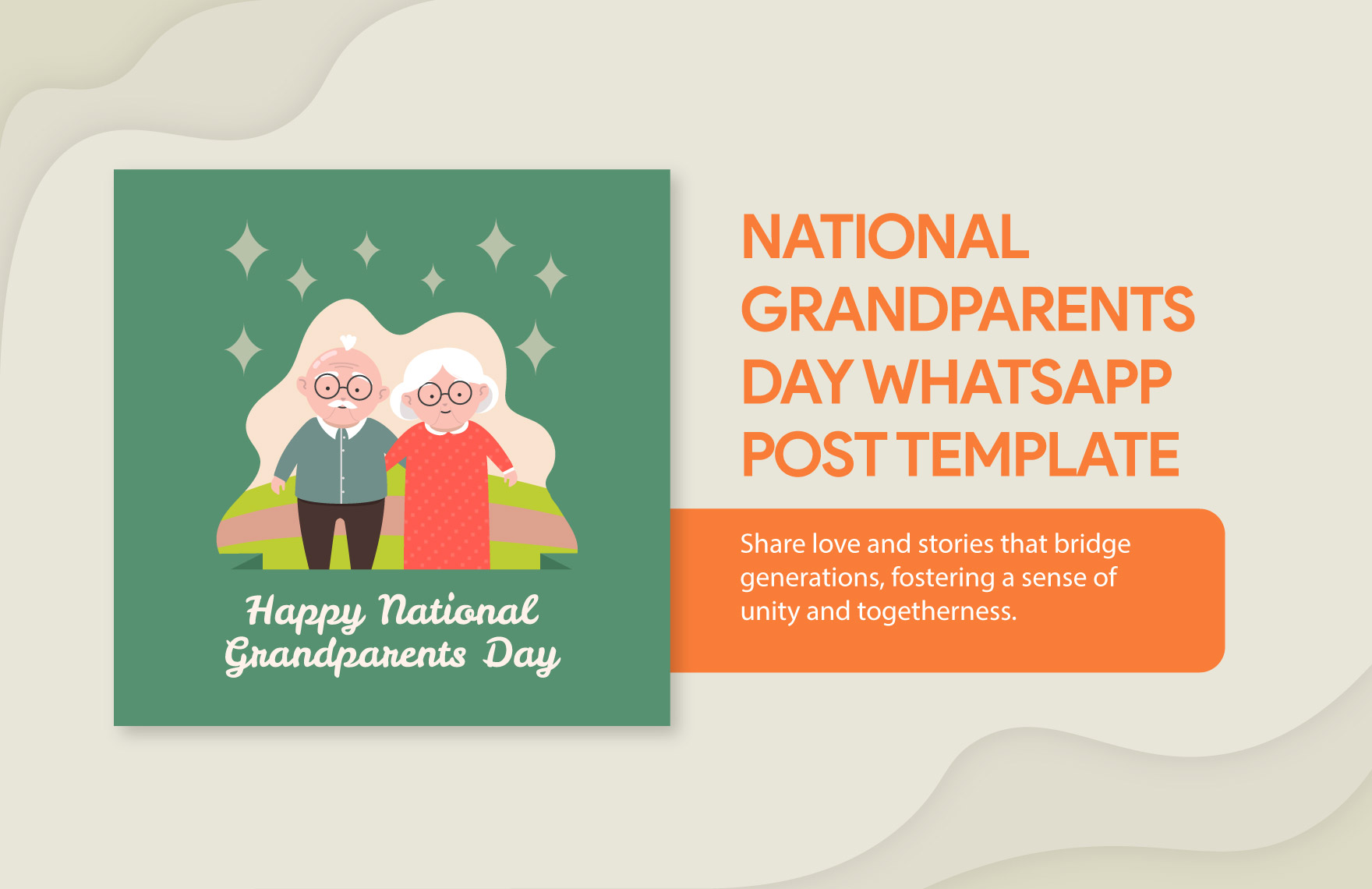 Free National Grandparents Day WhatsApp Post Template in Illustrator, PSD, PNG
