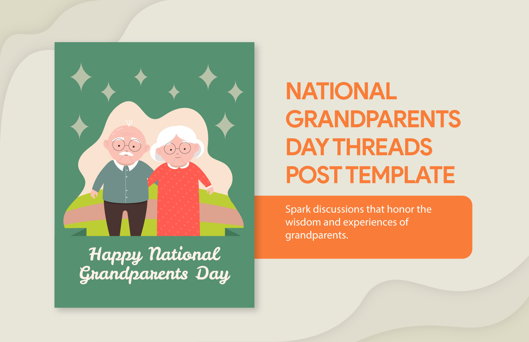 Free National Grandparents Day Threads Post Template in Illustrator, PSD, PNG