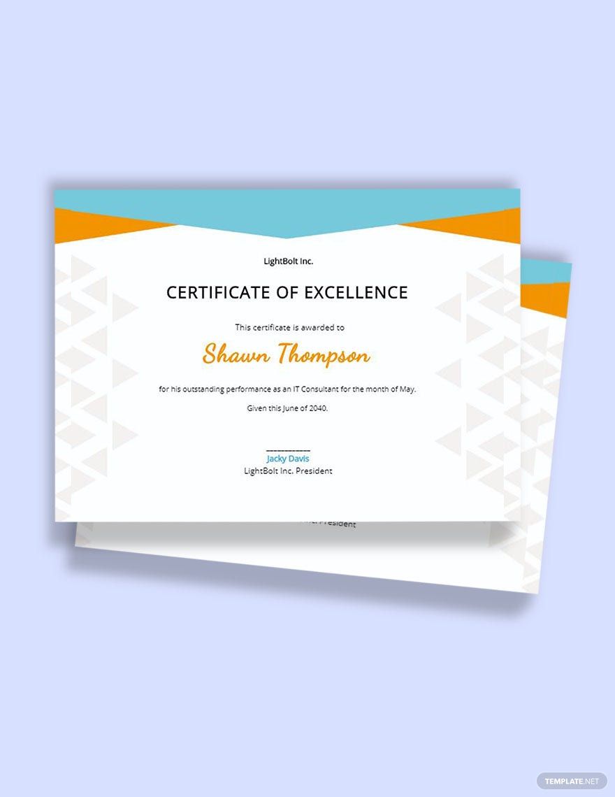 Free Simple Employee Excellence Certificate Template